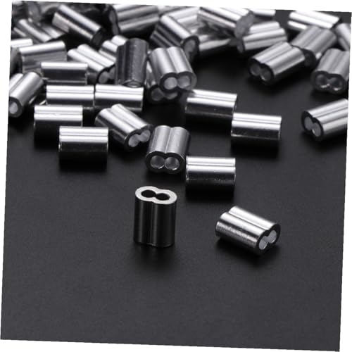 Manguitos de aluminio DECORNIJIA con doble agujero para cables de acero 7