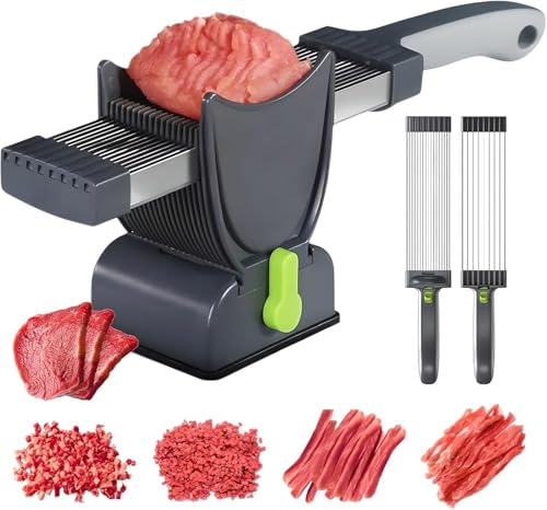Snivy Meat Slicer for Home Use, Manual Fresh Meat Cutter Food Slicer, Thickness Adjustable Stainless Steel Cleaver, Manual Meat Slicer, for Beef Pork Salmon