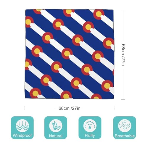 Colorado Flag Head Scarf for Women's Hair Bandana Square Neck Scarf Lightweight Shawl Wrap, 0ne size, 2024052112