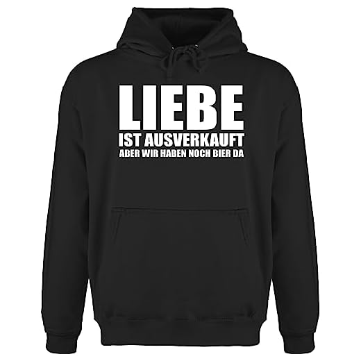 Shirtracer Festival & Konzert Zubehör - Liebe ist ausverkauft Bier - weiß - 5XL - Schwarz - Geschenk - JH001 - Herren Hoodie und Kapuzenpullover für Männer