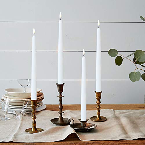 11" White Timer Flameless Taper Candles Battery Powered Remote Control Wedding LED Candles  for Hotels, Bars, Home Decoration, Churches, Temples, Christmas Decor set of 4 - Thumbnail 4