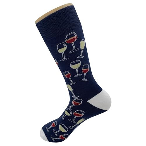 Wine Galore Dress Socks Funny Novelty Crazy Fun Design Men Size 8-12 Cotton Casual Crew Colorful Funky Fancy Socks Gift for Men3