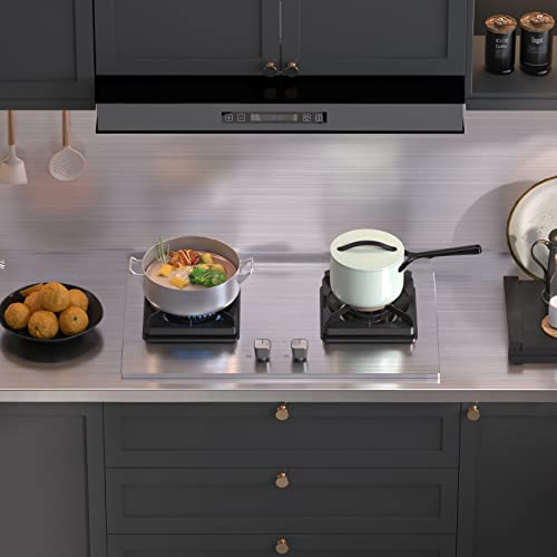 Silver Stainless Steel Contact Paper 15.7"X393" Wallpaper Peel And Stick Wall Paper Waterproof Easily Removable Self-Adhesive Film Wall Covering For Metal Surface Kitchen Cabinet Refrigerator #TOP1