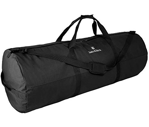 Extra Large Duffle Bag - Black 56"x22" - 348.8L - Canvas Military and Army Cargo Style Duffel Tote for Men and Women– College Student, Backpacking, X-Large Travel and Storage Shoulder Bag
