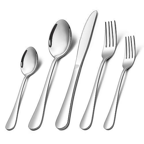 Homikit Besteck Set, 30-teilig Besteckset Essbesteck Set für 6 Personen, Edelstahl poliert Tafelbesteck Set mit Messer Gabel Löffel für Haus Küche...