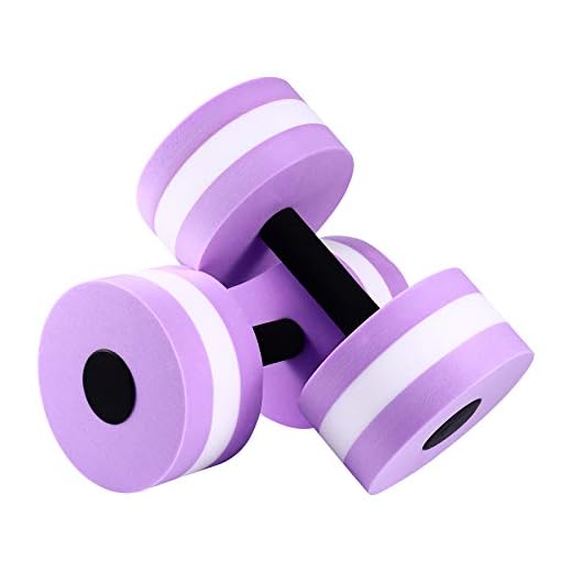 WINOMOAquatic Exercise Dumbells 2PCS EVA Water Barbells Hand Bar for Water Resistance Aerobics Weight Loss (Purple)