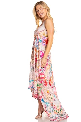 Image of Sakkas Lizi 2025 Womens Maxi High-Low Halter Handkerchief Long Dress Beach Party