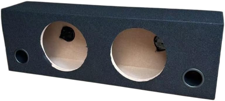 Dual 6.5 Inch Car Audio Subwoofer Enclosure Box, Sealed, Carpet Covered, Black and Gray (Black)