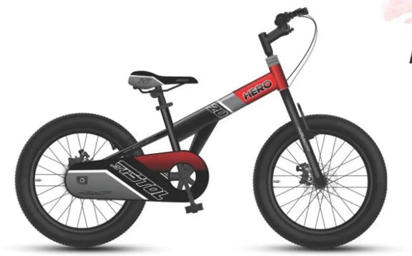 Hero New Pistol | Non-Suspension| SEMI Fat Tyres 20 * 2.40|Power Brakes Wheel Size 16T- 20T (inch) BMX Cycle (Single Speed, Black Red) (16t)-picture-12