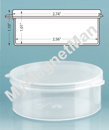 MyMagnetMan Clear Polypro Plastic Craft Storage Vial with Hinged Lid Containers (10, 3.90" x 1.34" 2 oz)