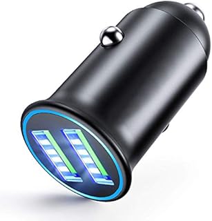 MMOBIEL Multi Compact Thumb Size 3.0 Car Charger Dual USB Port Cigarette Lighter Adapter (5V/4.8A/30W) Compatible with iPhone, Samsung, Xiaomi, Huawei, Oppo, OnePlus, Sony, Google, LG etc. (Black)