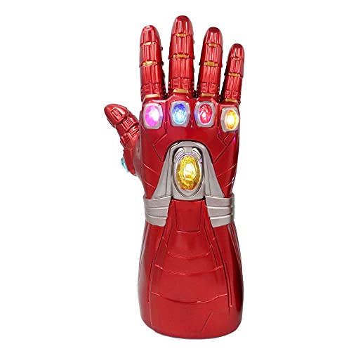 SINSEN Thanos Handschuhe mit LED Leuchten für Kinder Erwachsene Rechte Hand Infinity Steine PVC Handschuh Thanos Handschuhe Halloween Cosplay Kostüm Party Requisiten
