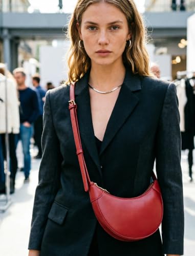 Image of Cresent Crossbody Bag for Women Purse Small Shoulder Sling Moon Bags | Trendy Vegan Leather Dumpling Hobo Bag for Casual Daily
