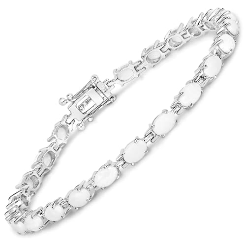 Genuine Opal Tennis Bracelet Sterling Silver 6.82 Carats October Birthstone Bracelet Tennis Jewelry For Women- Opal Gifts For Women4