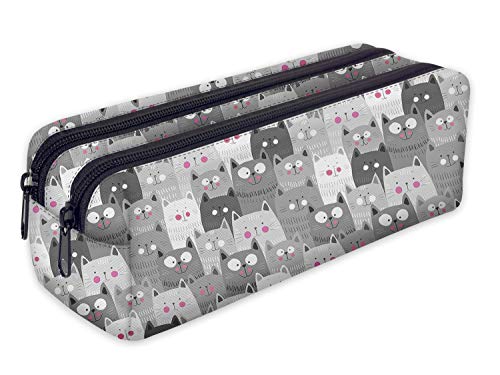 Trousse À Crayons -Motif Chats -Idéale Comme Trousse À Maquillage[u6594