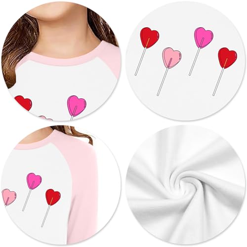 Image of Girls Valentine Shirts for Kids Valentines Heart Graphic Tshirts Casual Long Sleeve Shirts Love Heart Tee