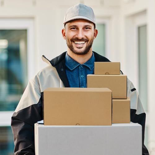 Image of RLAVBL 12x9x6 Shipping Boxes Set of 15, Brown Corrugated Cardboard Mailer Box for Packing, Mailing, Business