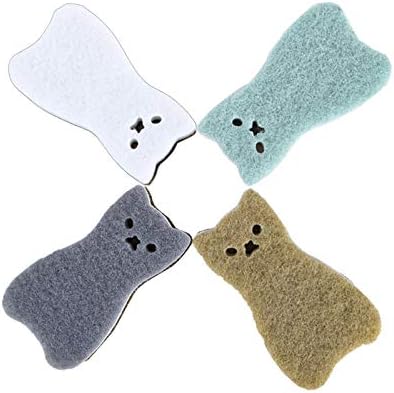 Kitchen Scrub Sponges Non-Scratch Multi-Use Heavy Duty Scrub Sponge for Dishes Pots and Pans Three-Layer Cat Shape Cleaning Sponge（4pack） (cat)