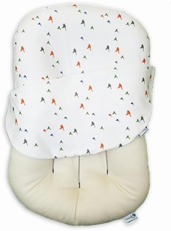 Snuggle Me Pure Infant Padded Lounger with Center Sling for Newborn to 6 Months with Organic Cotton Cover, Soar