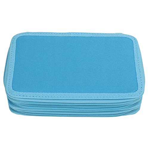 Juqrelith Estuche Porta Lápices Grande, Alta Capacidad, Durabilidad Superior, Tacto Suave - Cierre Seguro, Diseño Resistente, Casa, Escuela y Viajes (Azul)
