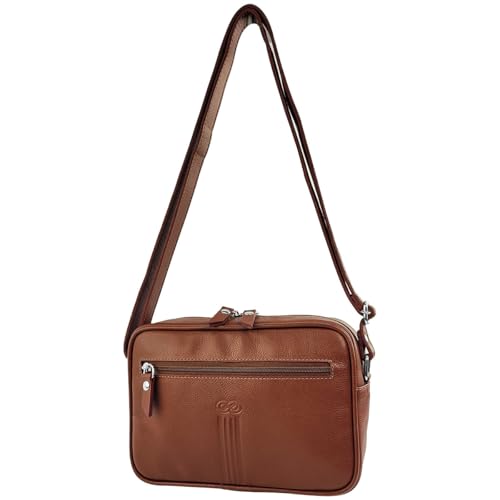 Bolsa Tiracolo FIDENZA em Couro (Pinhão)