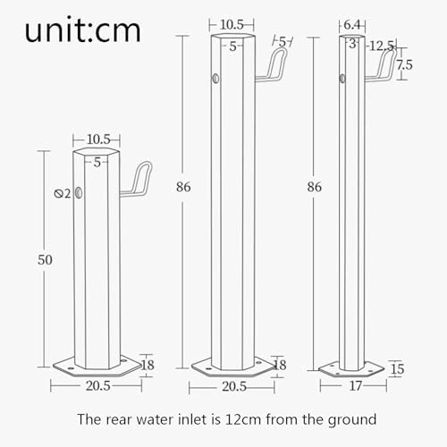 Durable Stainless Steel Outdoor Water Column with Faucet - Freeze-Proof Freestanding Water Feature for Gardens, Patios & Balconies - Elegant Garden Decoration, Short Style
