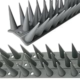EWENYS Bird Spikes for Fence Tops, Plastic Fence Toppers and Roof Tall Spikes 1.46'' to Keep Pigeon Seagull or Animals Stop, Fox Squirrel Deterrent Fence Anti Climb for Garden Wall(Grey, 13ft)
