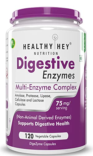 HealthyHey Nutrition Digestive Enzyme – Multi-Enzyme Complex – 75mg – 120 Vegetable Capsules HealthyHey Nutrition Digestive Enzyme – Multi-Enzyme Complex – 75mg – 120 Vegetable Capsules