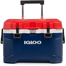 Igloo Trailmate 52Qt Wheeled Cooler, Insulated Hard Shell Ice Chest, Americana