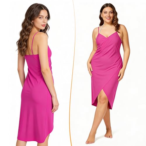 Image of PALAY Beach Wear Dress for Women Stylish Solid Spaghetti Strap Wrap Swimsuit Cover Up Lightweight Sarong Beach Outfits for Women
