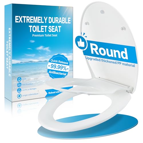Abattant WC Forme O avec Réducteur Enfant Magnétique – Double Couvercle Antibactérien à Frein de Chute & Déclenchement Rapide – Lunette Familiale...