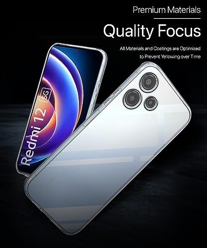 Image of WOW IMAGINE Crystal Clear Transparent Back Case Cover for Mi Redmi 12 5G | Poco M6 Pro 5G | Full Device & Camera Protection Shockproof TPU | Flexible Silicone Back Cover Case - Transparent