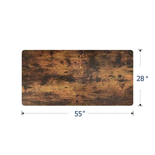 Flexispot Adjustable Desk, Electric Standing Desk Sit Stand Desk Whole-Piece Desk Board For Home Office (Ec1 Classic 55X28, Black Frame+Rustic) #TOP2