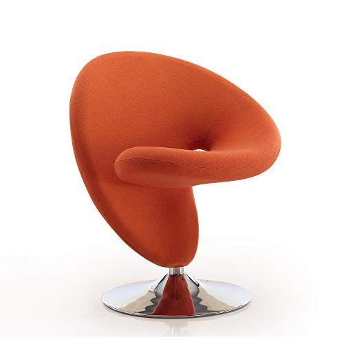 Sillón ergonómico Naranja con base cromada