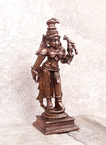 Image of Copper Idols of god Andal, 9.4 cm,155 g, Patina Antique Finish, Pack of 1 Piece
