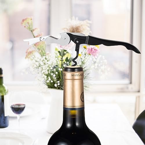 4 PCS Waiter's Corkscrew, Wine Opener with Foil Cutter, Waiter's Friend, Professional Wine Key for Servers, Bottle Opener, Beer Opener, Wine Accessory - Image 6