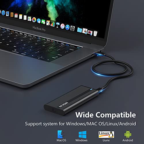 Mokin M.2 Nvme Sata Ssd Enclosure Adapter Tool-Free, Rtl9210B Chip, Usb C 3.1 Gen 2 10Gbps Nvme, 6Gbps Sata Pcie M-Key(B+M Key), External Solid State Drive Support Uasp Trim For 2242/2260/2280 Ssd #TOP6