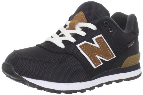 Image of New Balance Kid's 574 V1 Lace-Up Sneaker, Black /Brown, 11.5 M US Little Kid (4-8 Years)