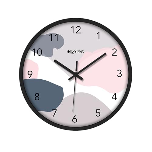 Image of Olive Tree Wall Clock 12 inch Silent Quartz Decorative Multicoloured Wall Clock Non-Ticking Classic Clock Battery Operated Round Easy to Read for Room /Home /Kitchen /Bedroom /Office /School - 9035
