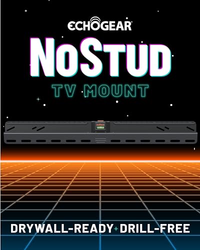 image for ECHOGEAR No Drill TV Mount for Drywall - Slim No Stud Design Holds TVs
