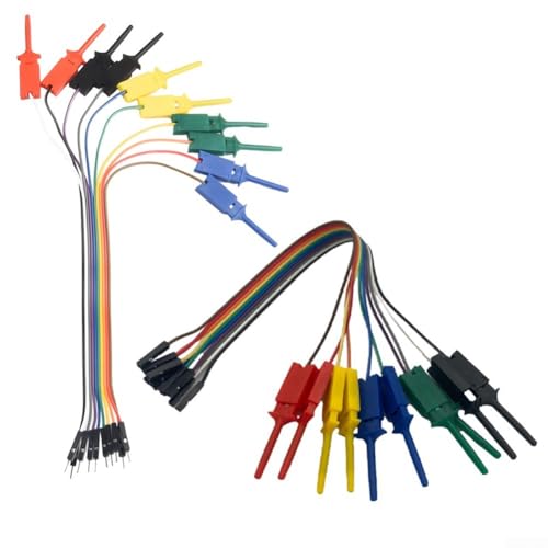 Logic Analyzer Test Hook for Circuit Test 20 Pcs Set with Male and Female Clips, 20cm Leads for IC Pins, Breadboard and Multimeter Measurement