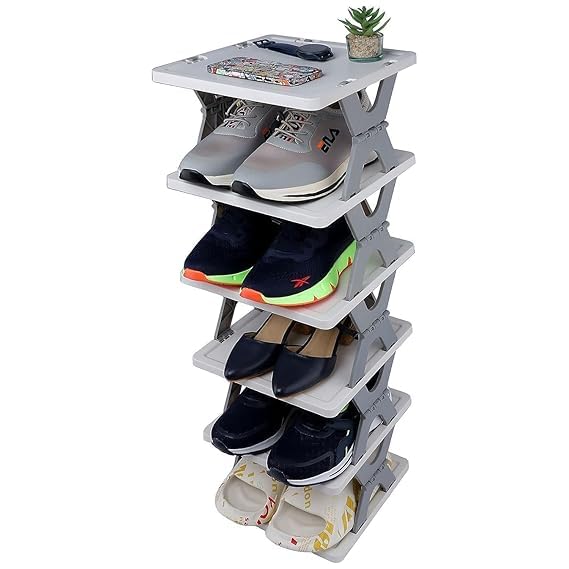VY Hose Foldable Multi Layer Shoe Rack Plastic Adjustable Space Saver