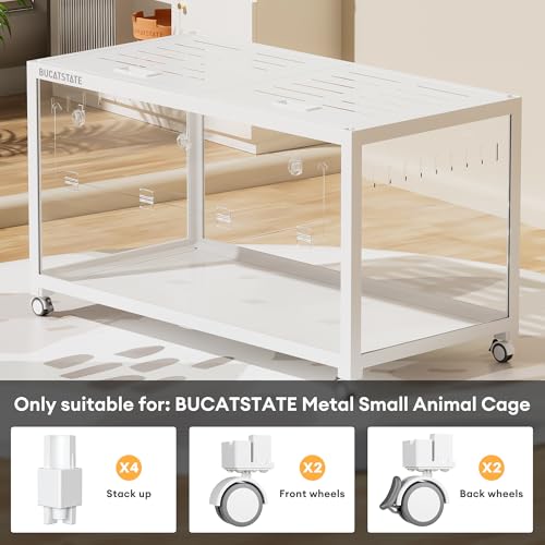 Image of BUCATSTATE Cage 3.0 Universal Wheel & Stacking Accessories, Cages 3.0 Accessories That Support Moving and Stacking (for Cage 3.0, White)