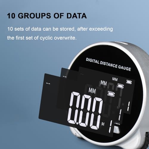 Digitales Rollenlineal 199,999 M – Elektronisches Maßband Mit LCD, USB-C, Für Längen, Kreise, Kurven & Durchmesser
