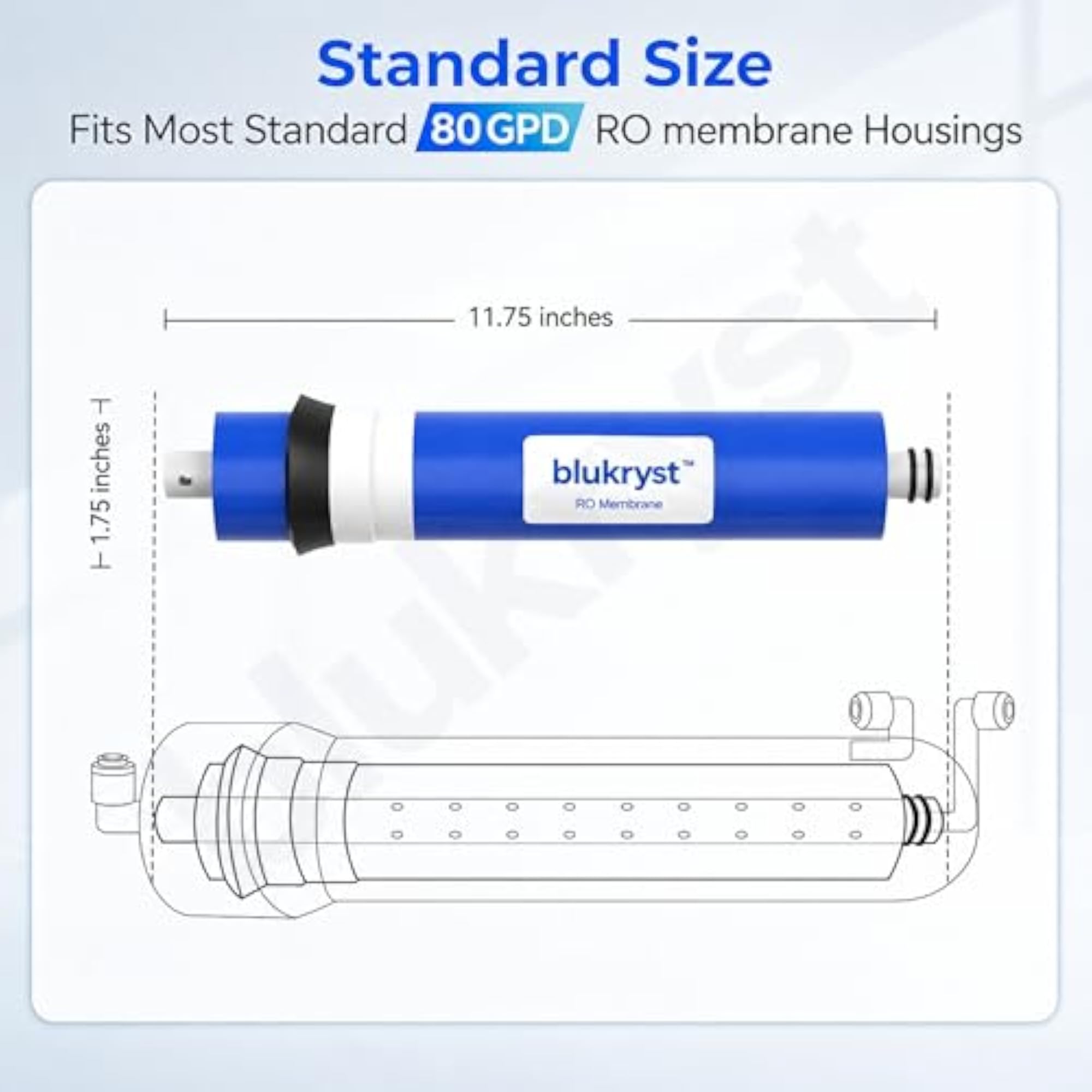 RO Membrane Filter for Water Purifier 80 GPD