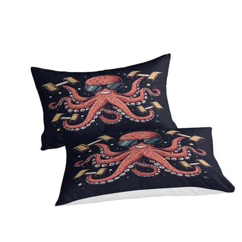 Housse de couette pieuvre de qualité supérieure parure de lit microfibre 3D 200x200cm - 4