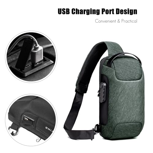 Anti Theft Sling Bag Men Women, Chest Crossbody Bags with USB Charging Port, Men's Chest Bag3