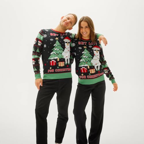 Couple Matching Christmas Knit Sweater Santa Long Sleeve Round Neck Pullovers Fall Winter Casual Jumpers Tops4