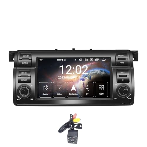 Egosonic Android 14 Car Radio 7inch for BMW E46 3 Series 1999-2004, Octa Cores (4+64GB), Wireless Carplay Android Auto, DSP+, Support 4G WiFi BT 5.0 SIM Card Slot