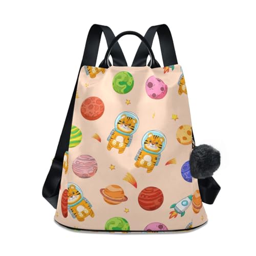 Sac à dos femme tigre astronaute anti-vol et multi-poches pratique